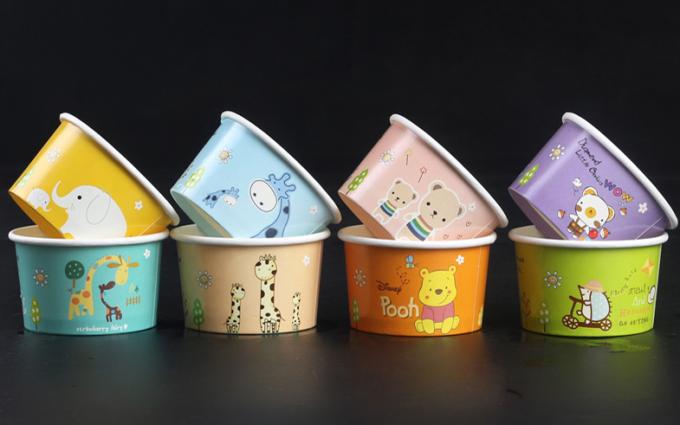 Personalizzi i contenitori delle tazze del gelato di 300ml 8oz con i coperchi ed i cucchiai