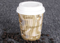 Heat Insulated Throw Away Coffee Cups With Lids , FDA Approved Paper