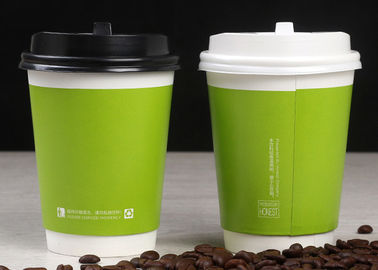 Porcellana Tazze di caffè di carta doppie eliminabili rivestite del PE per la bevanda con i coperchi fabbrica