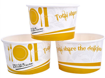 Porcellana 3oz 5oz ha marcato a caldo le tazze/ciotole del gelato per il negozio di gelato, inchiostro amichevole eco- fabbrica