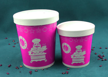 Porcellana Tazze di carta porpora della minestra, ciotole di minestra eliminabili isolate con stampa di logo fabbrica