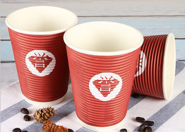 Tazze di caffè amichevoli asportabili di Eco, tazze calde eliminabili rosse della bevanda