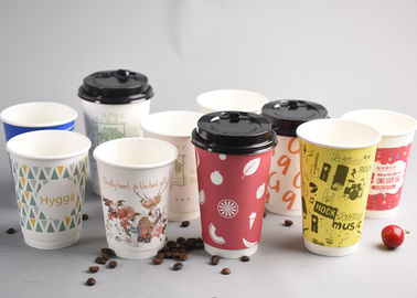 Tazze di carta eliminabili isolate con i coperchi per le bevande calde/caffè espresso